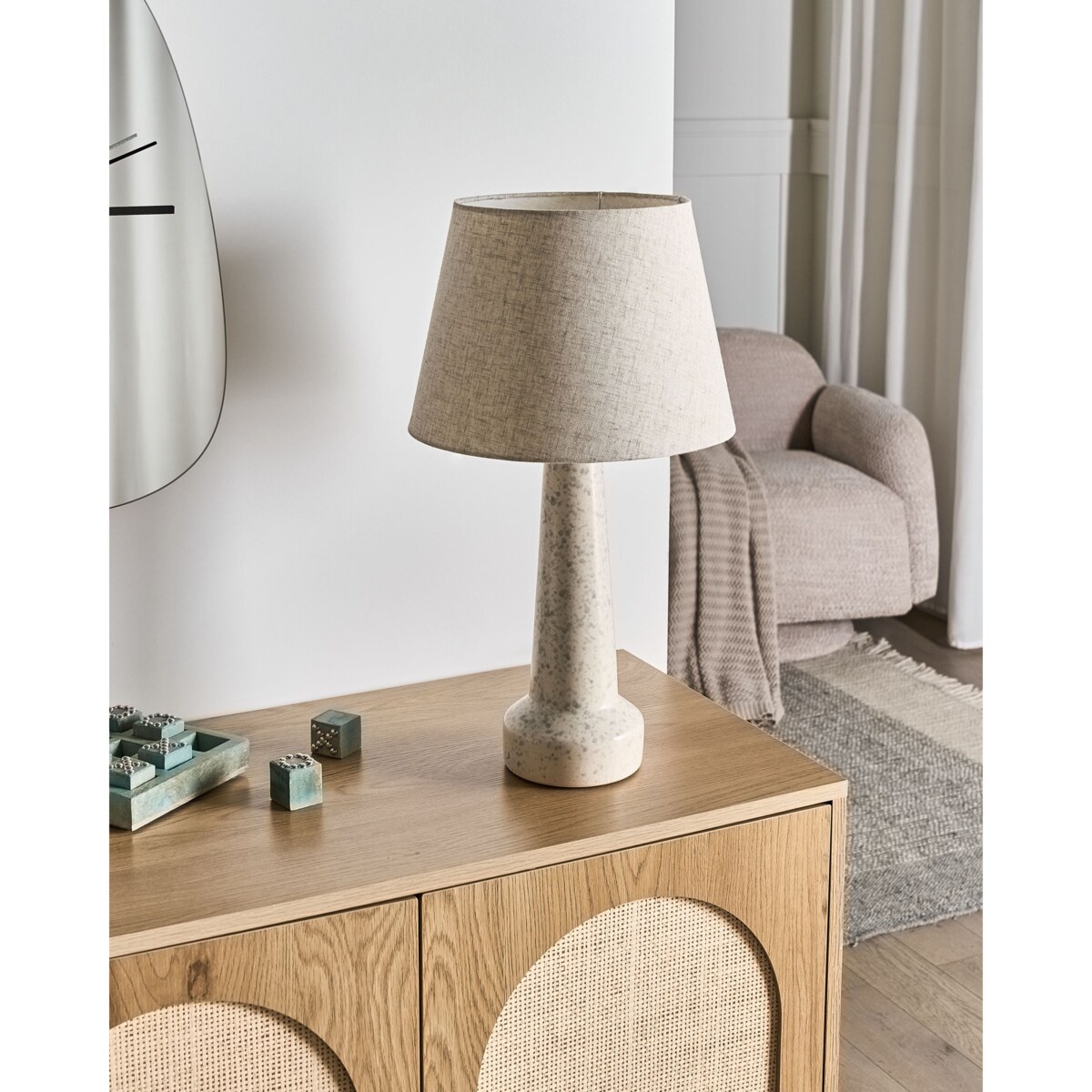 Lampa stołowa HUMUYA Ceramika Jasnobeżowy