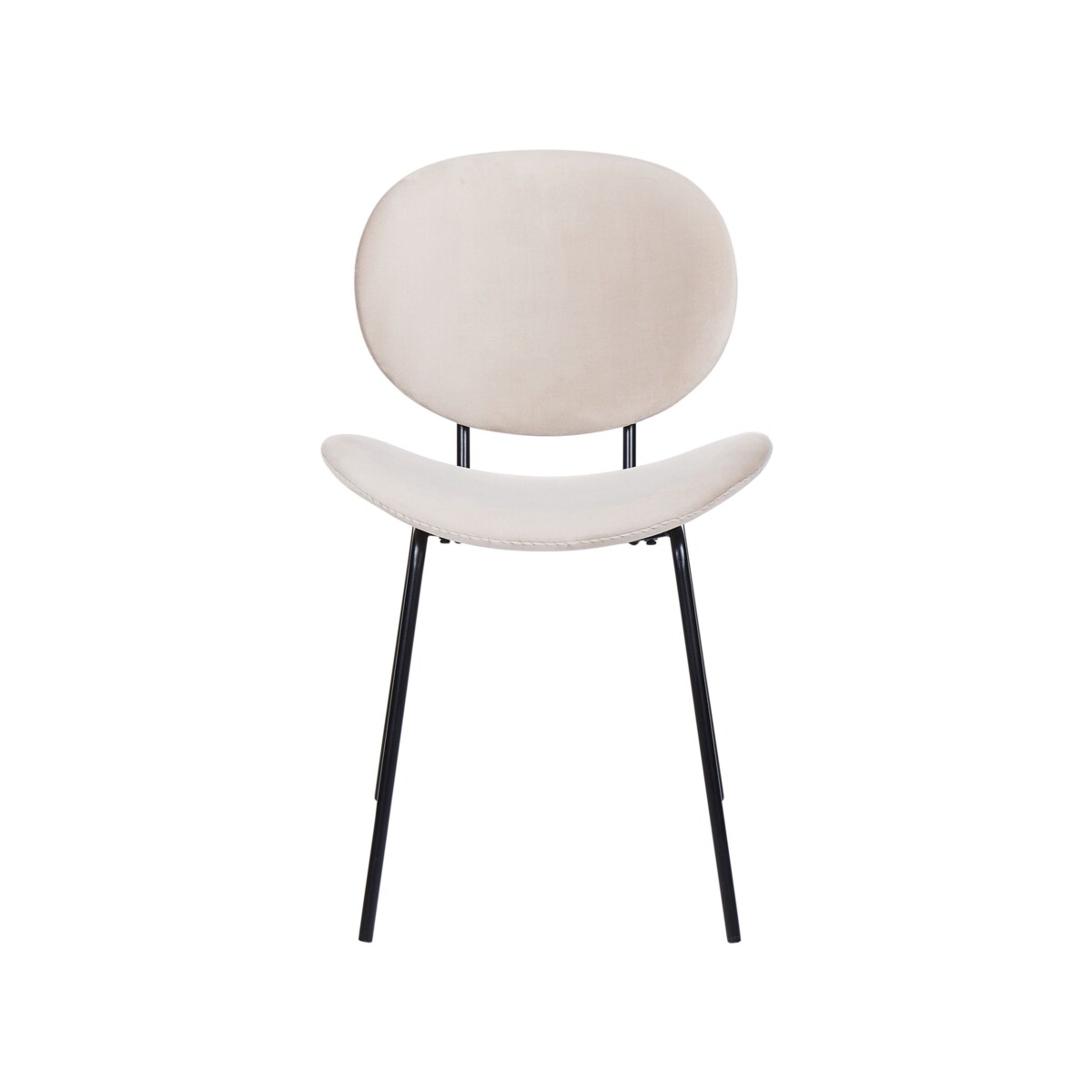 Zestaw 2 krzeseł do jadalni welurowy beżowy LUANA