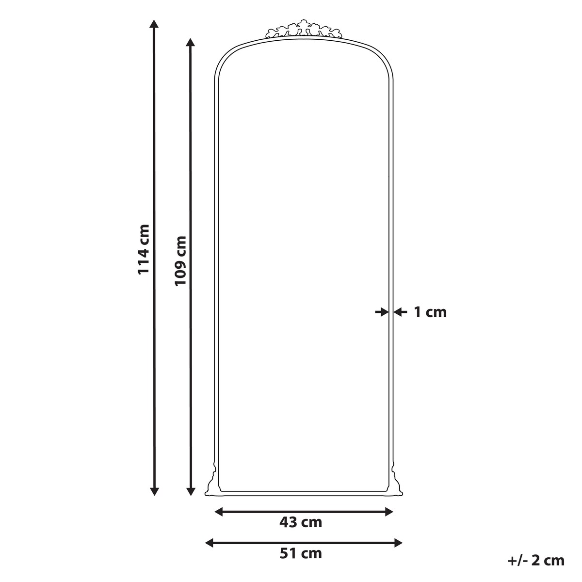 Lustro ścienne LIVRY 51 cm 114 cm Metal Złoty