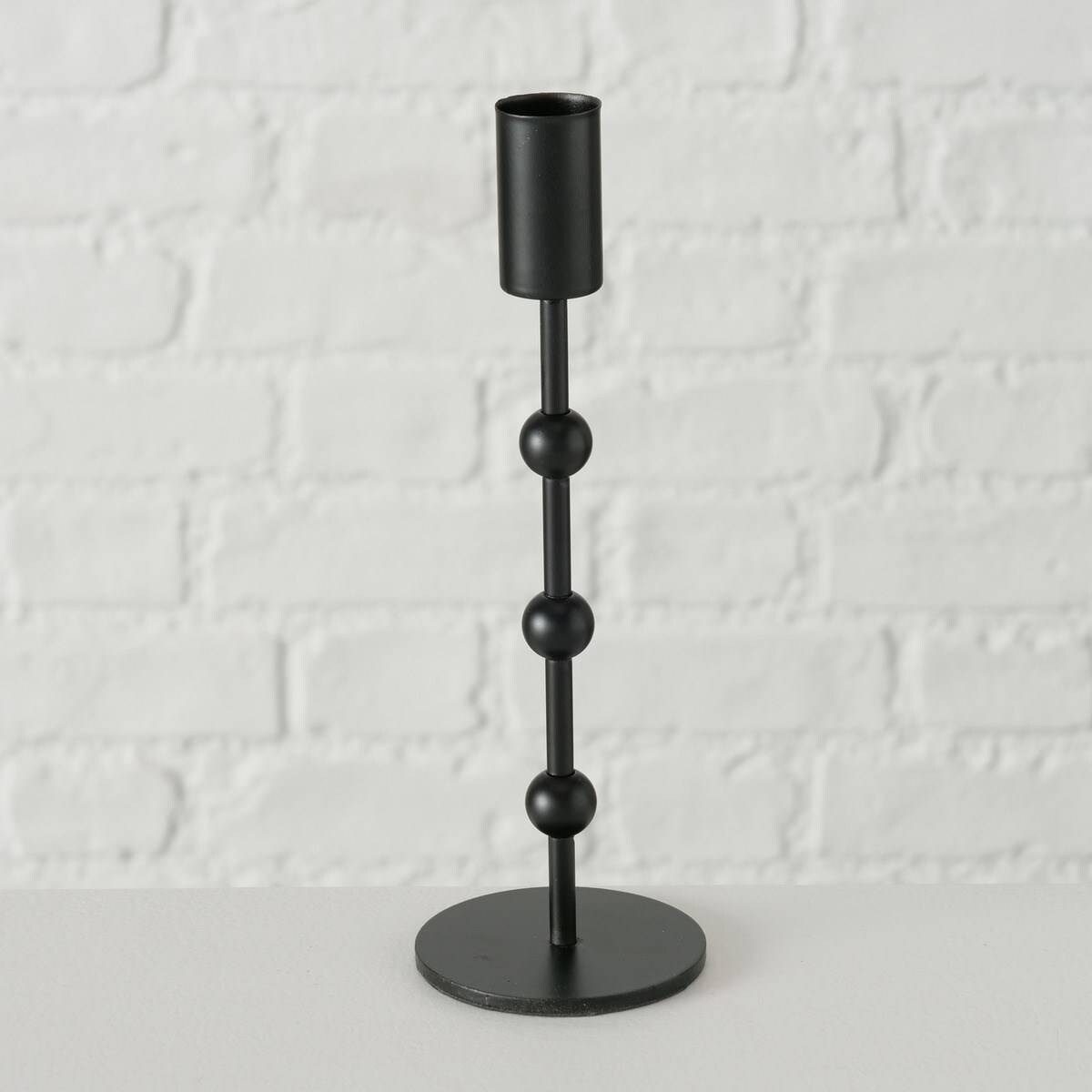 Metalowy świecznik Kimberly, 2 sztuki, kolor czarny