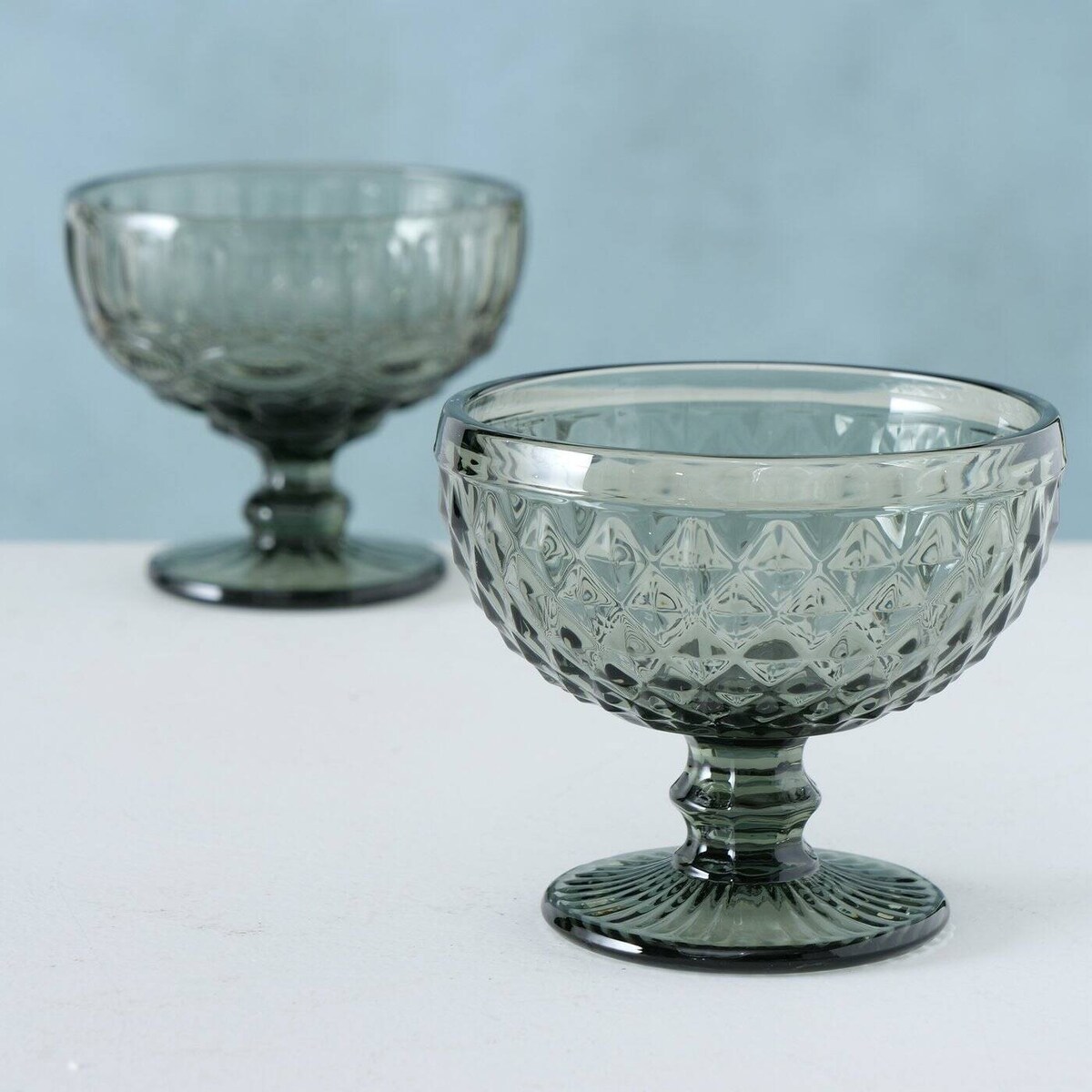 Pucharek do deserów i lodów, zielone szkło, Ø 12 cm