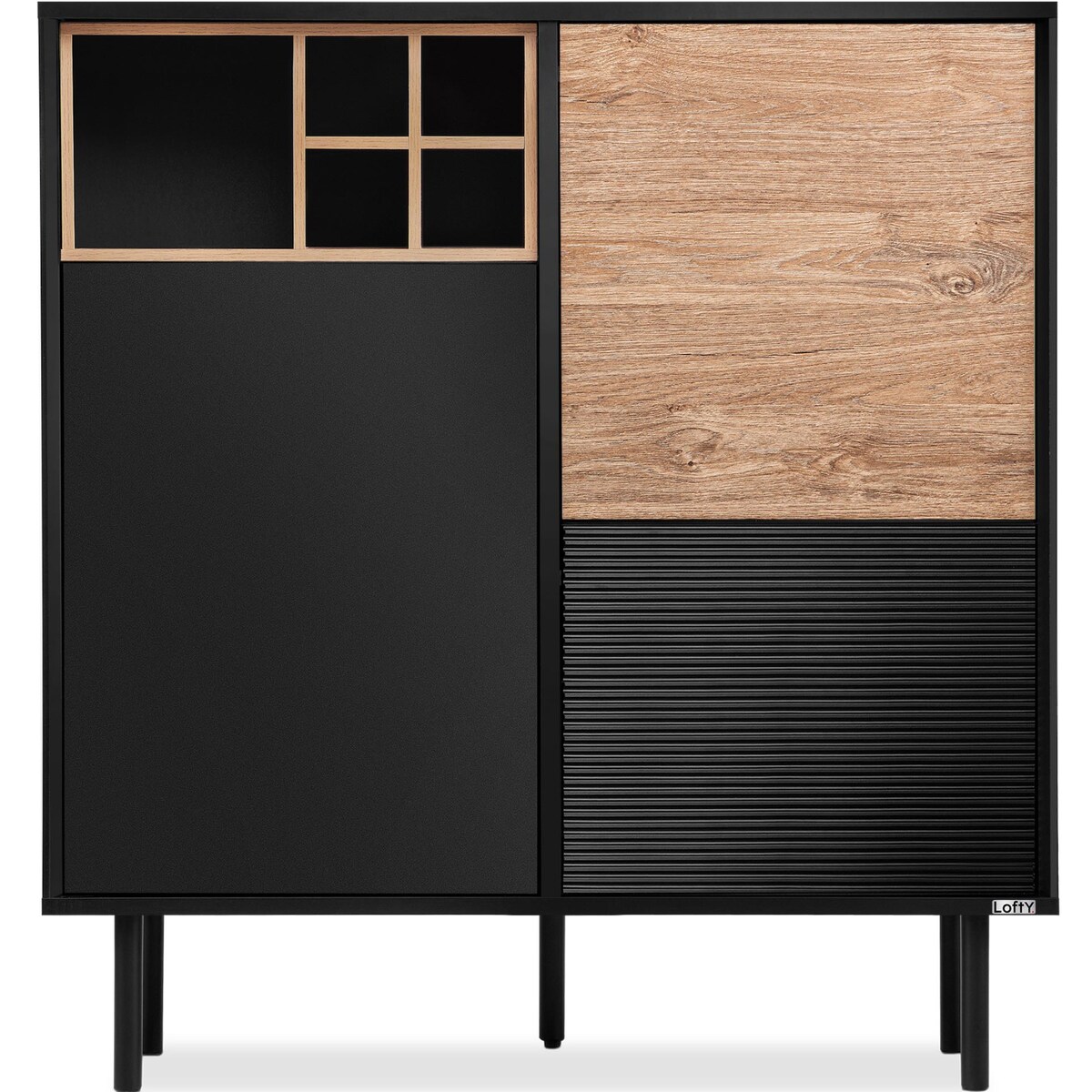 KONSIMO LOFTY Komoda loftowa na wysokich czarnych nogach