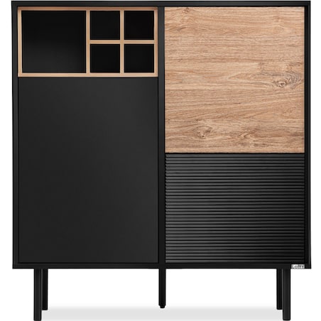 KONSIMO LOFTY Komoda loftowa na wysokich czarnych nogach