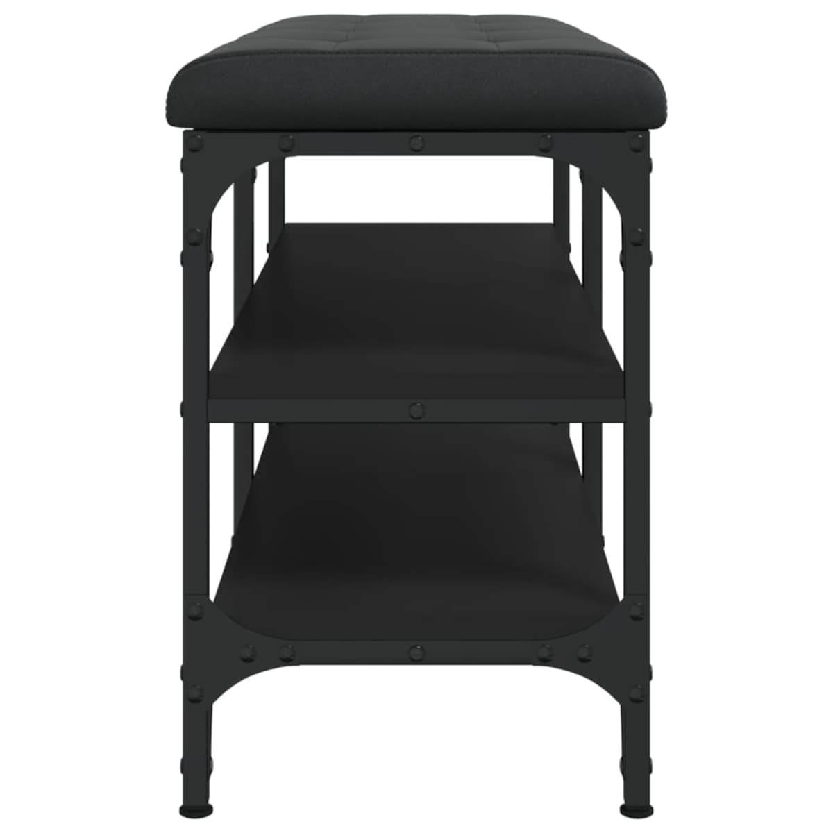 vidaXL Ławka na buty, czarna, 82x32x47 cm, materiał drewnopochodny