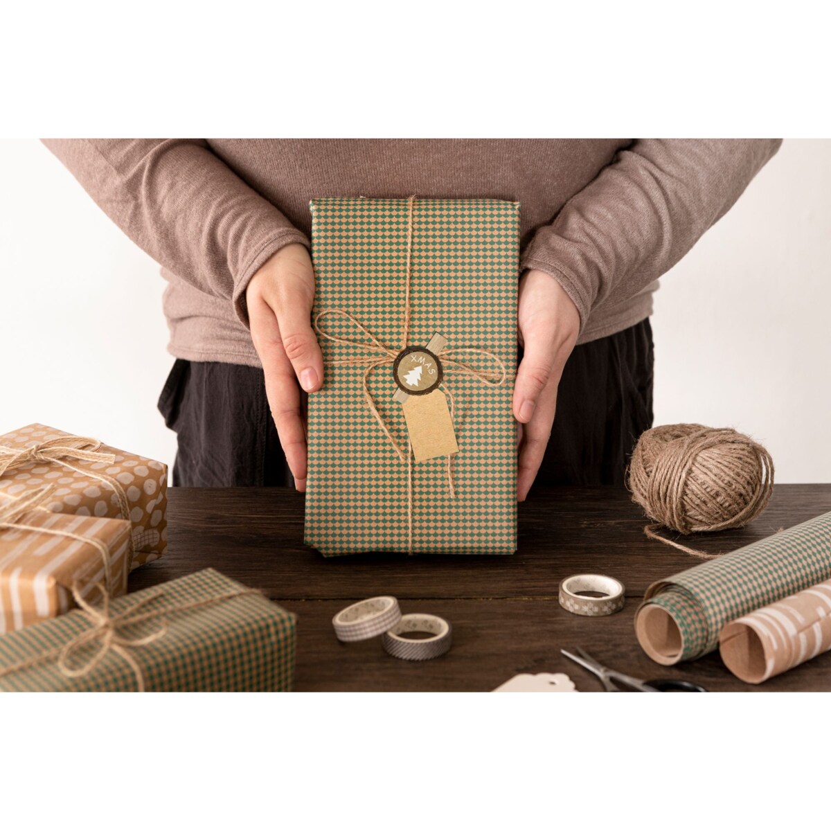 KLAMERKI DREWNIANE 8 SZTUK CHOINKI KL-21X11