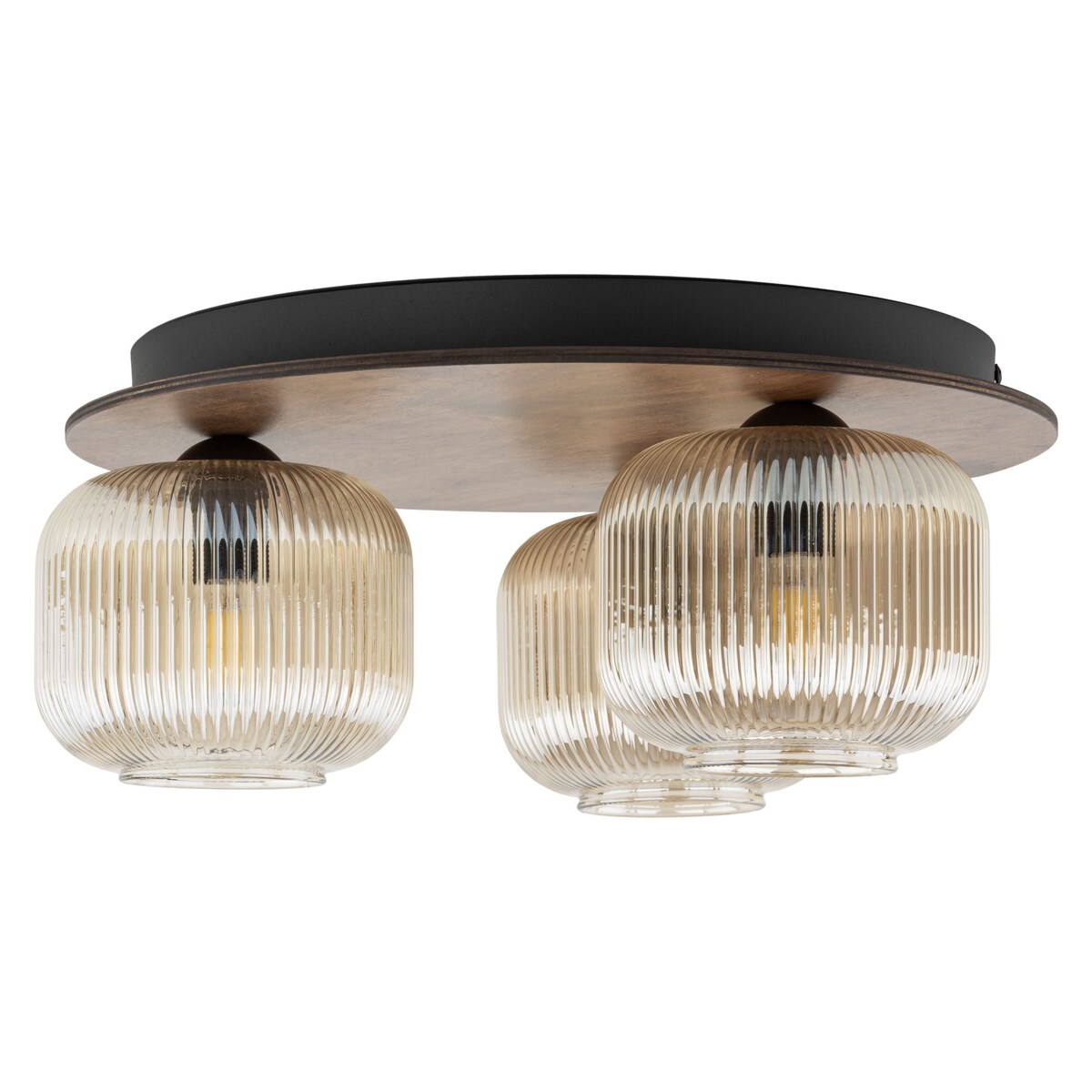 Lampa sufitowa TK Lighting SALVIA BROWN 11068 brązowa 3xE14 metal szkło drewno 42 cm