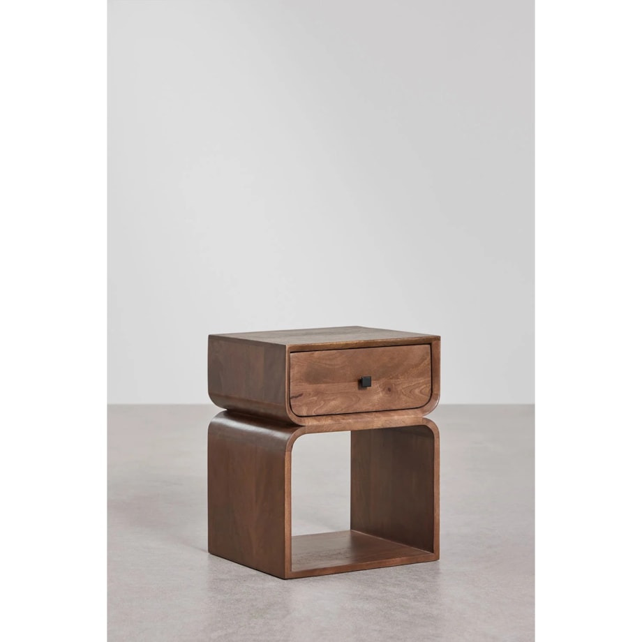 Szafka stolik nocny drewno mango, brązowy, Ferni, 40x35 cm