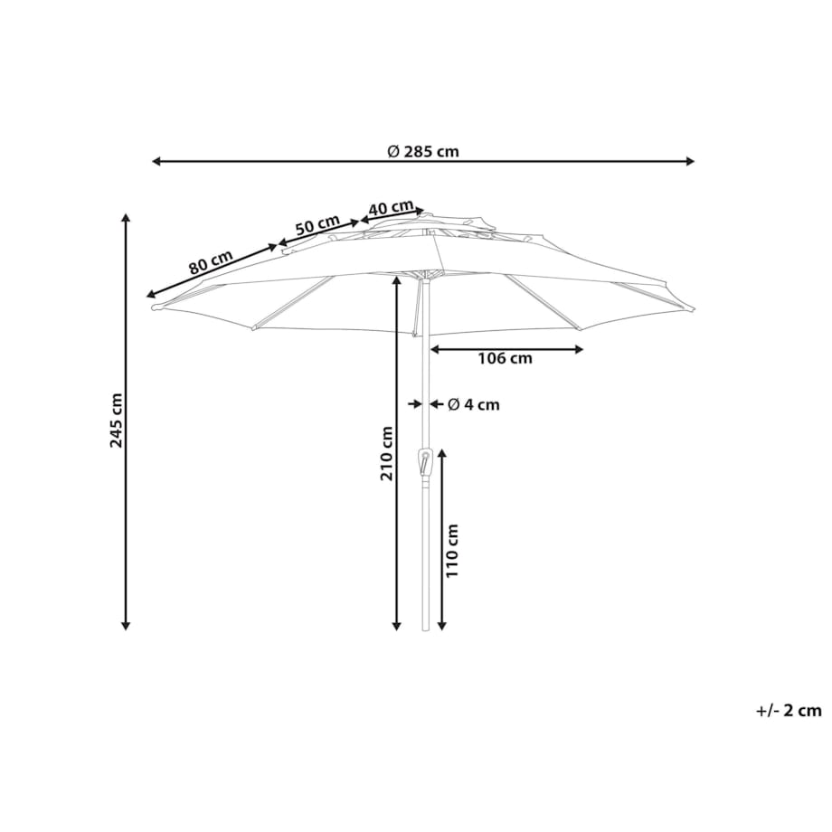 Parasol ogrodowy ⌀ 285 cm beżowy BIBIONE