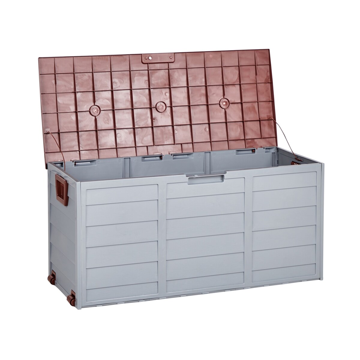 Skrzynia ogrodowa 112 x 50 cm szaro-brązowa LOCARNO