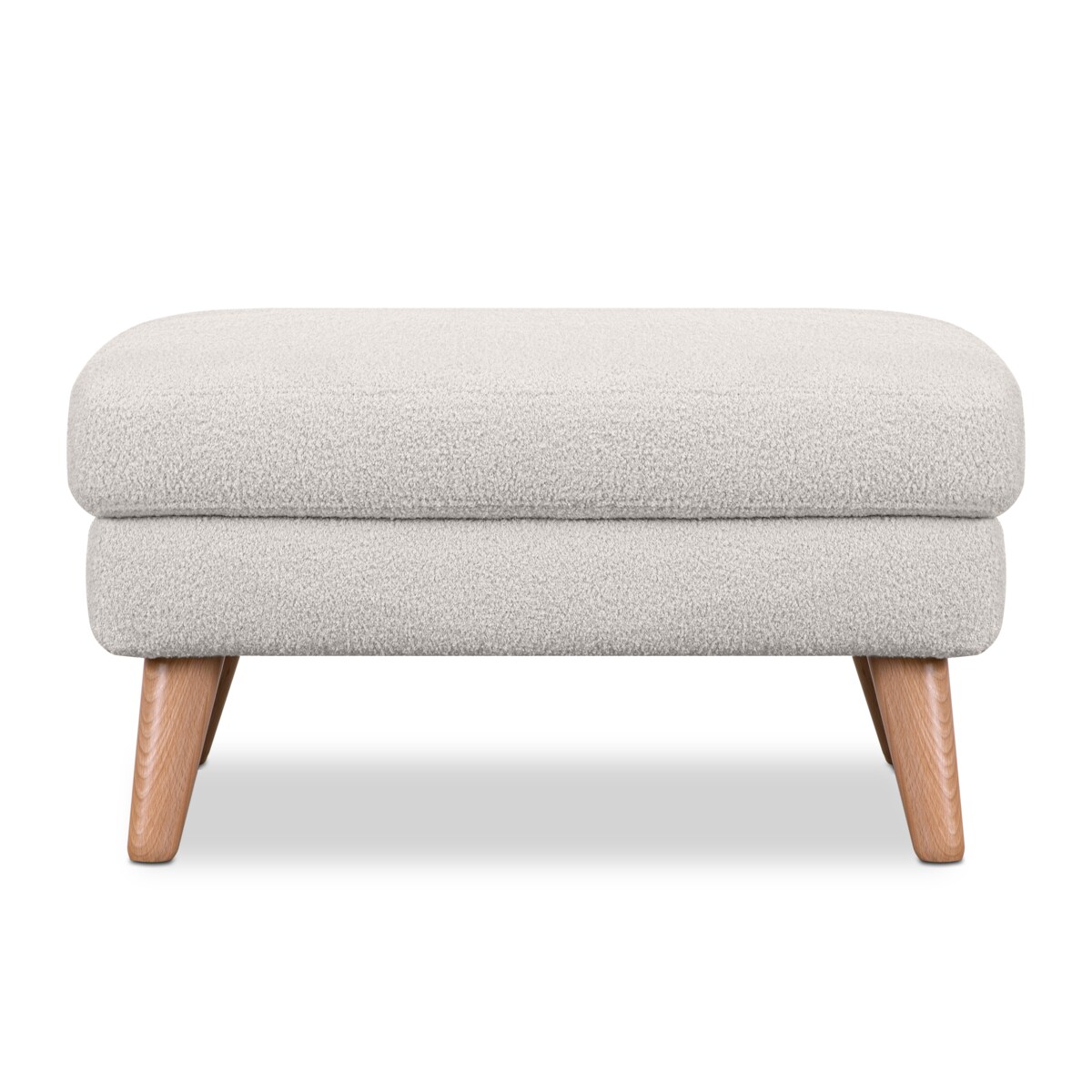 KONSIMO TAGIO Skandynawska pufa z białej tkaniny z owczej wełny