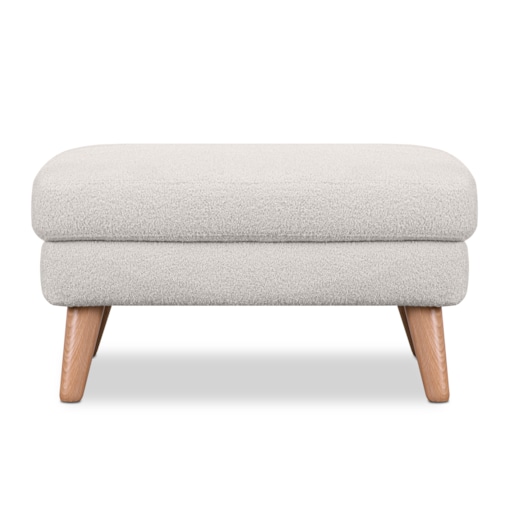 KONSIMO TAGIO Skandynawska pufa z białej tkaniny z owczej wełny