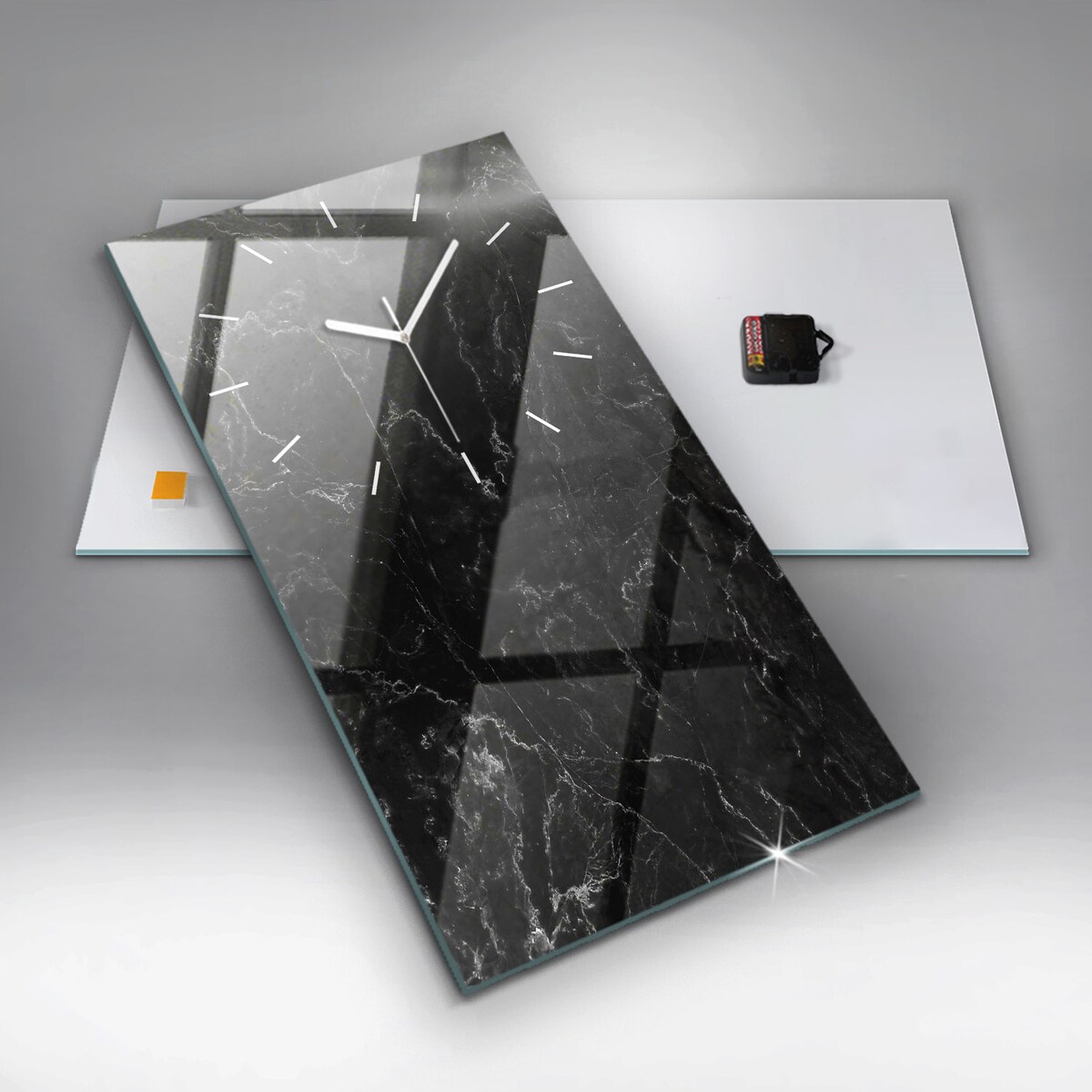 Zegar ścienny Czarny Marmur, 30x60 cm