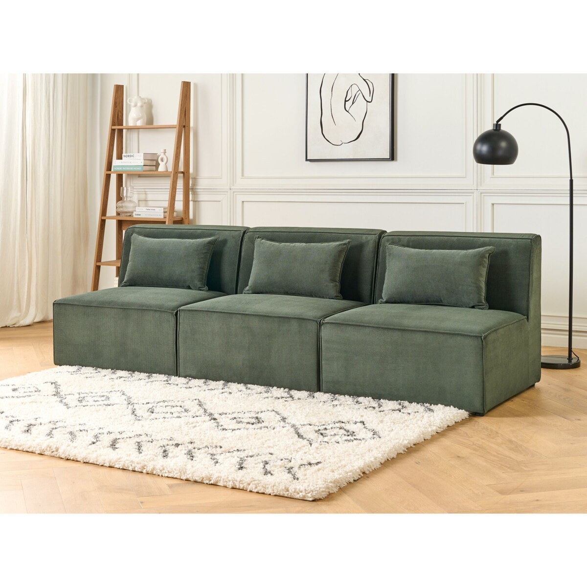 Moduł 1-osobowy sztruksowy ciemnozielony LEMVIG