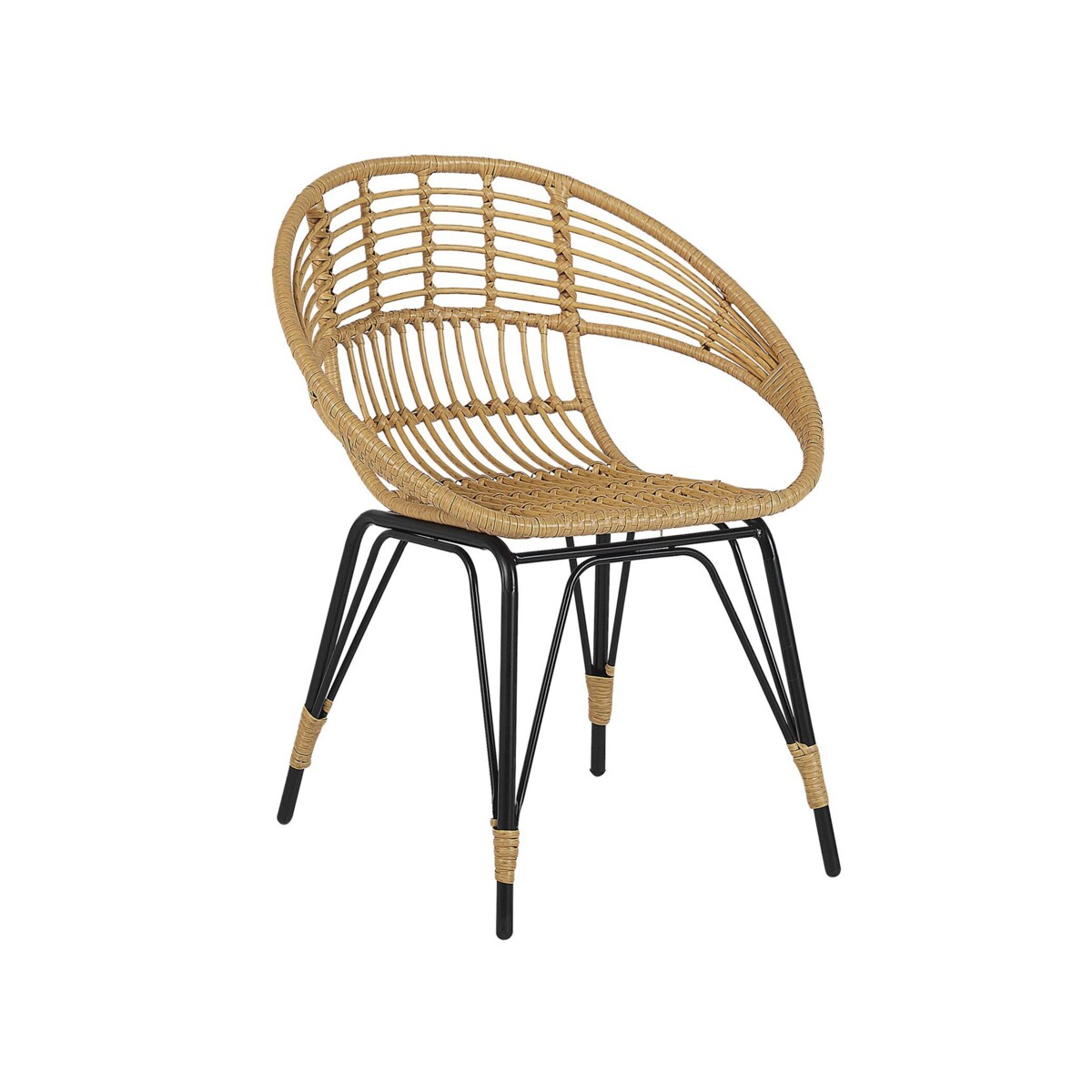 Zestaw mebli balkonowych z technorattanu naturalny z czarnym PELLARO