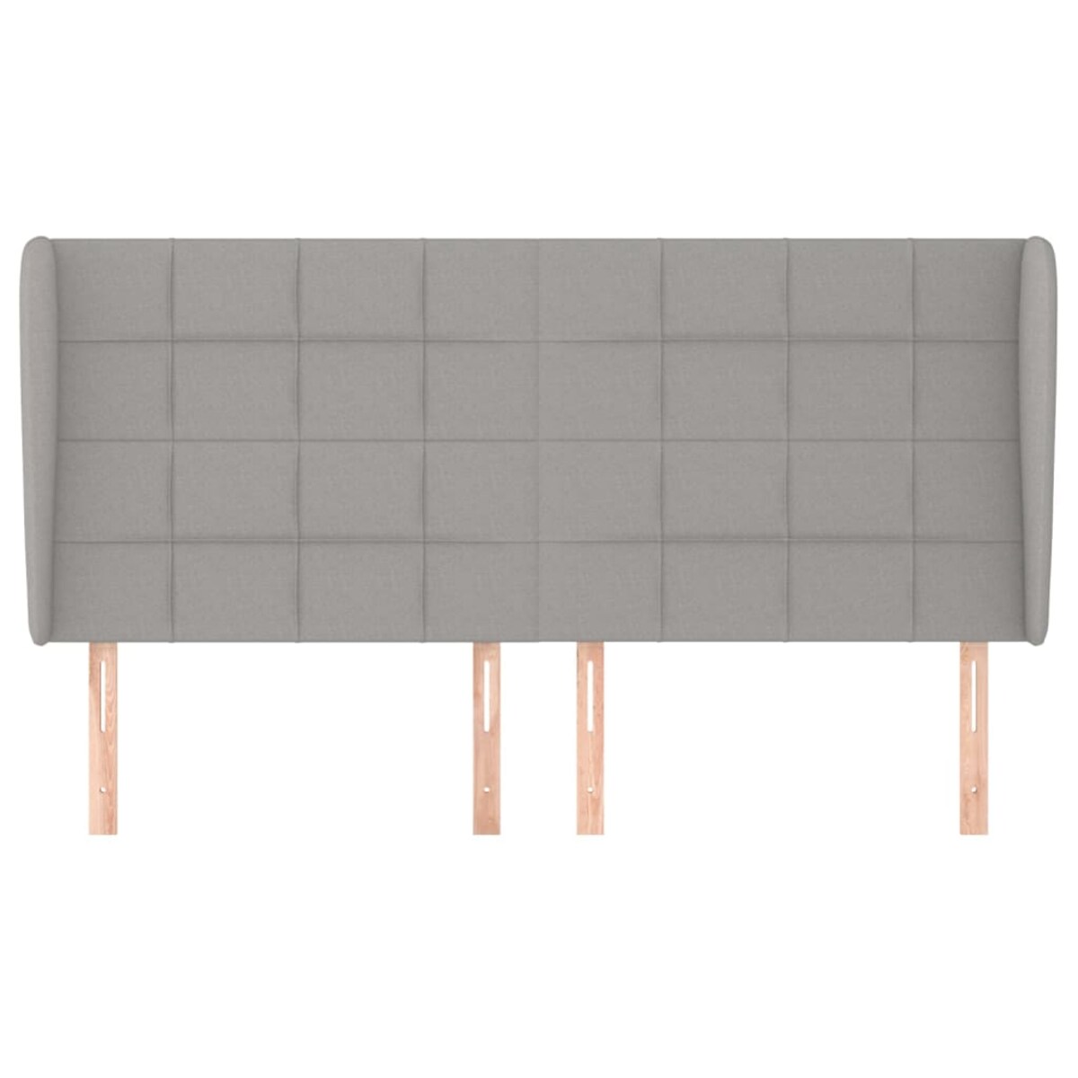 vidaXL Zagłówek uszak, jasnoszary, 183x23x118/128 cm, tkanina