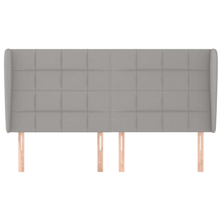 vidaXL Zagłówek uszak, jasnoszary, 183x23x118/128 cm, tkanina