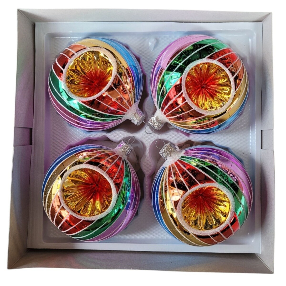 Bombka szklana komplet 4 szt. Ø 10 cm LUMEN