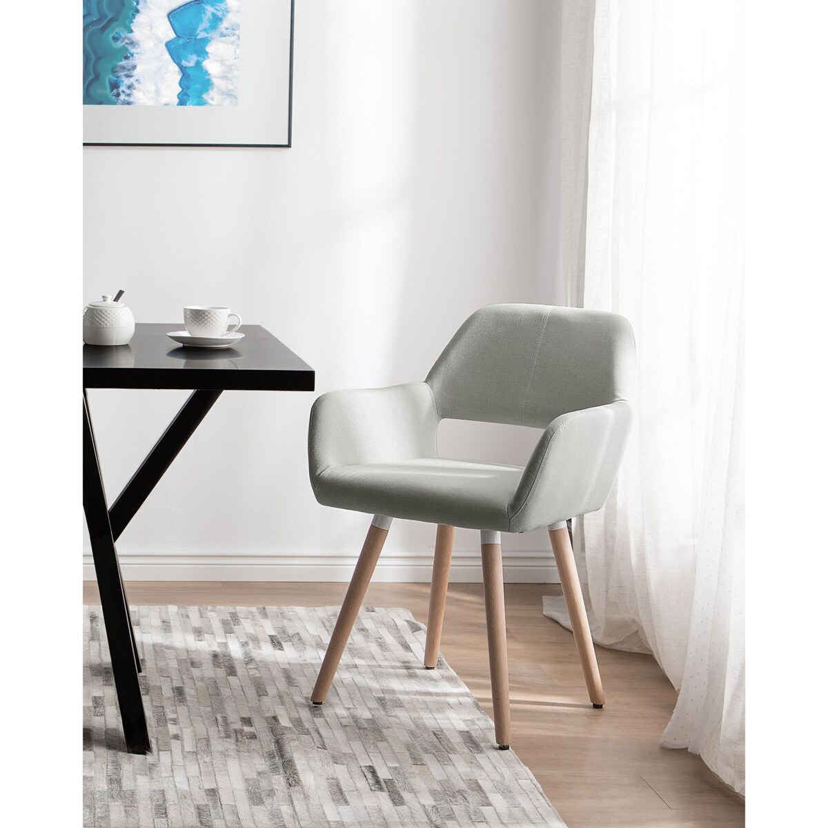 Zestaw 2 krzeseł do jadalni szary CHICAGO