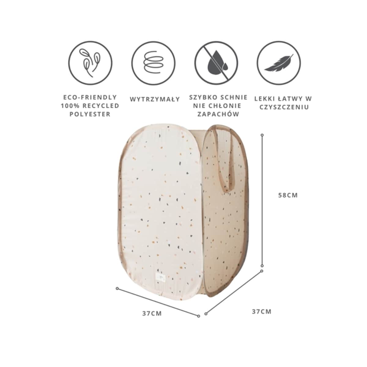 3 Sprouts Kosz Na Pranie i Zabawki Pop-up Terrazzo Beige