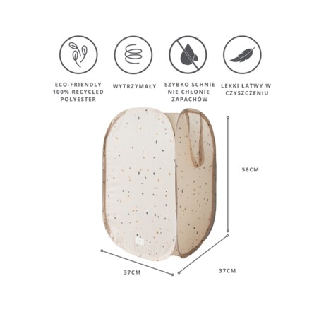 3 Sprouts Kosz Na Pranie i Zabawki Pop-up Terrazzo Beige