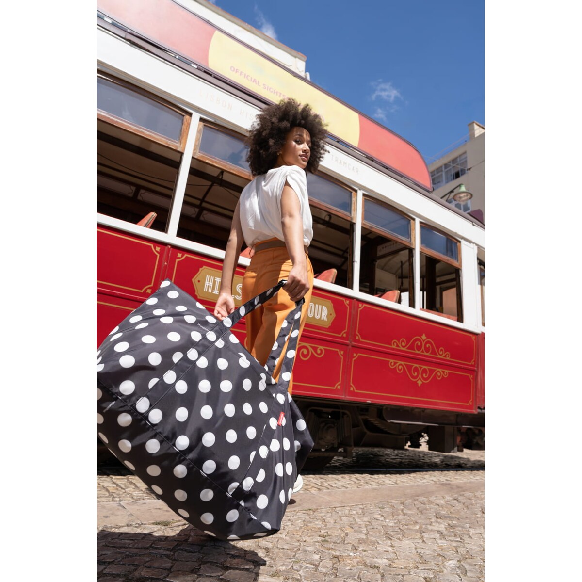 Torba MINI MAXI TRAVELBAG, dots white