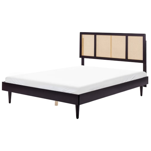 Łóżko drewniane 160 x 200 cm czarne AURAY