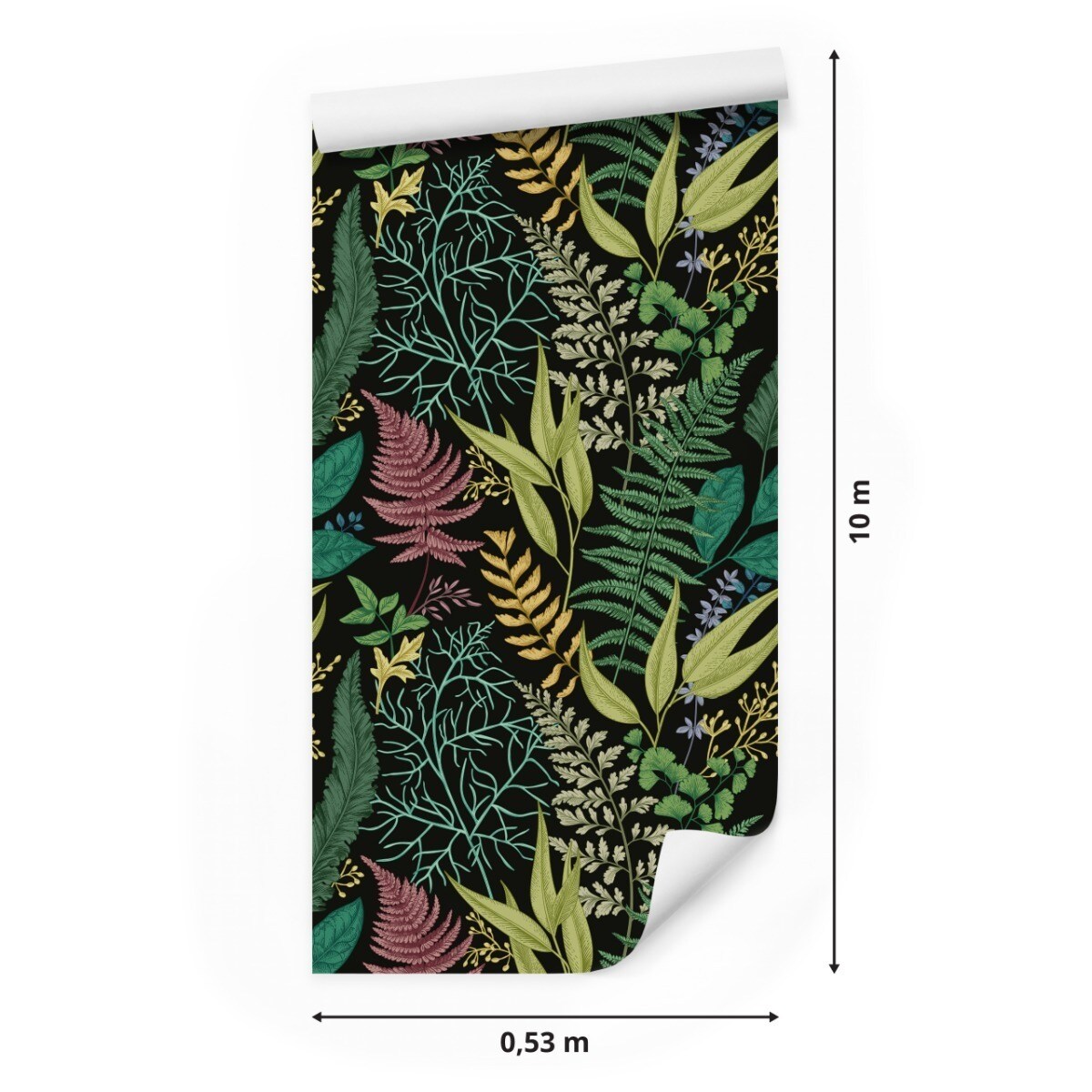 Tapeta Kolorowe Rośliny LIŚCIE Paproć Kwiaty