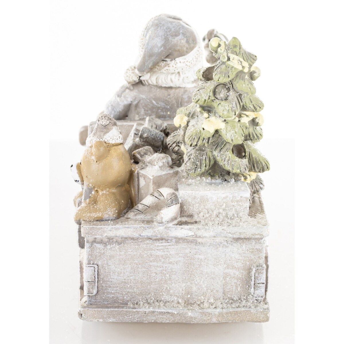 Dekoracja - samochód LED 11x15,5x7 cm Mikołaj z trąbką kierowcą