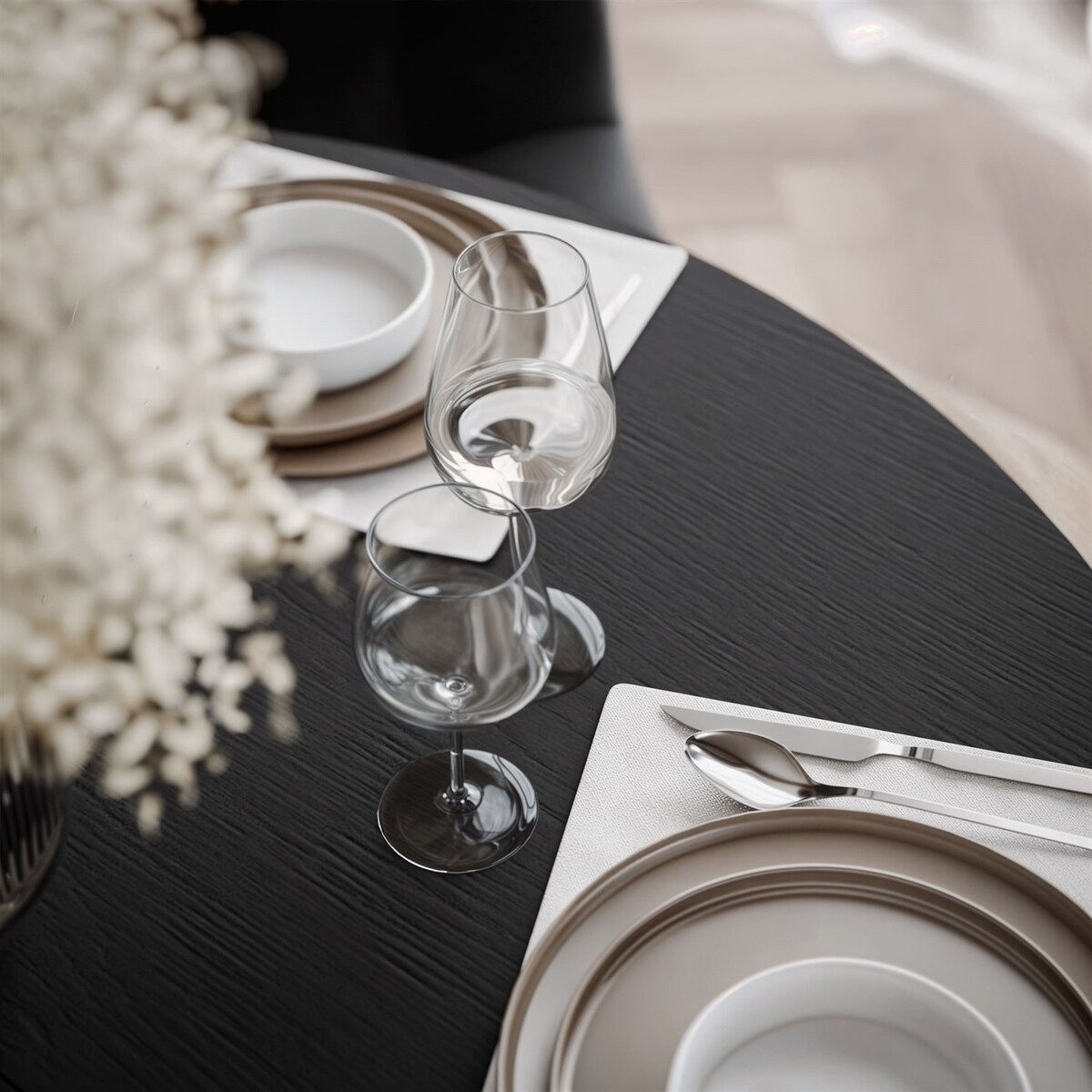 Rozkładany stół LUMI, czarny