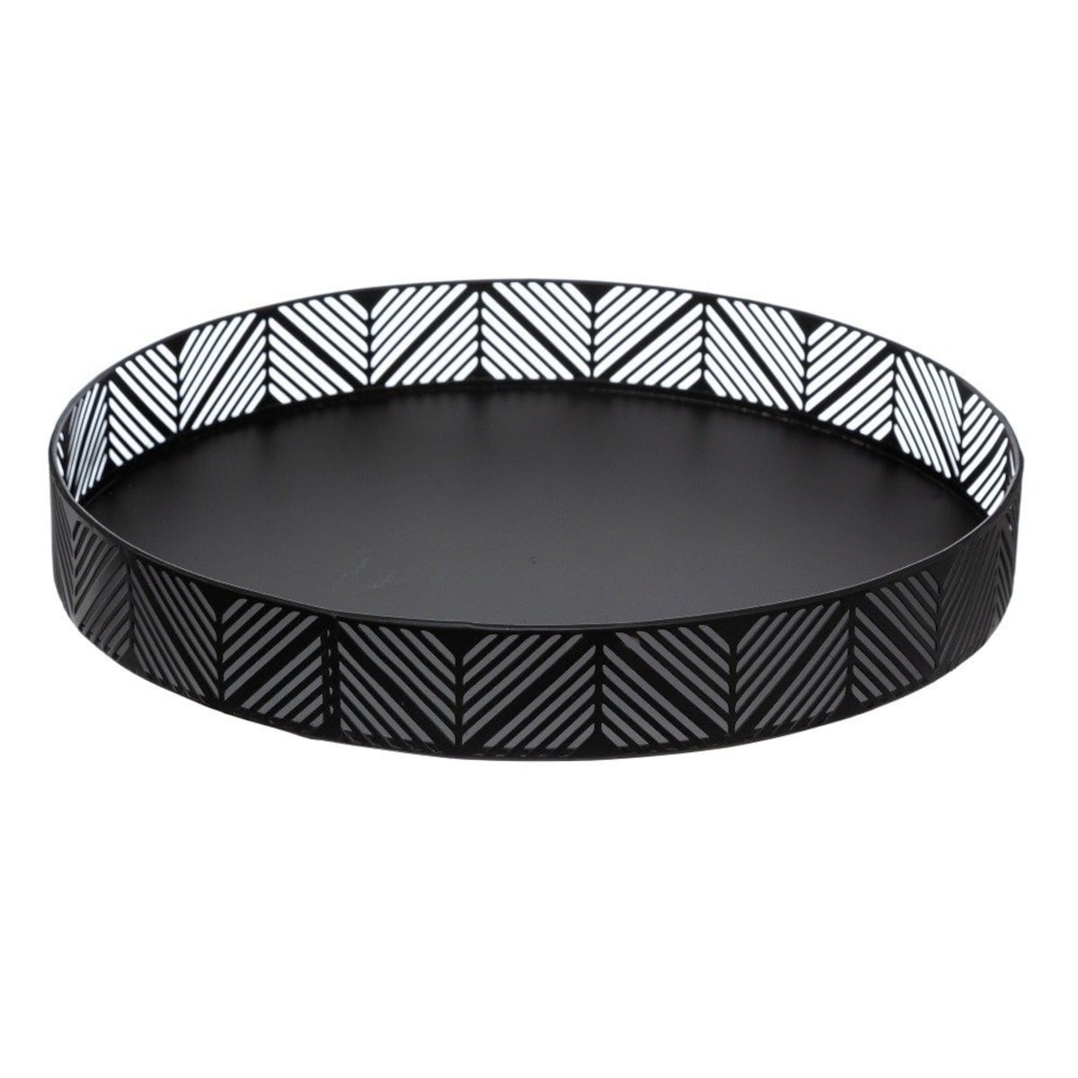 Taca ozdobna w stylu boho, Ø 30 cm, kolor czarny, metal