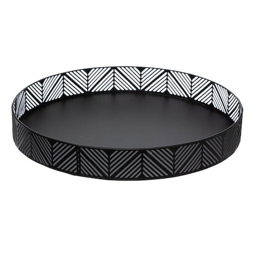 Taca ozdobna w stylu boho, Ø 30 cm, kolor czarny, metal