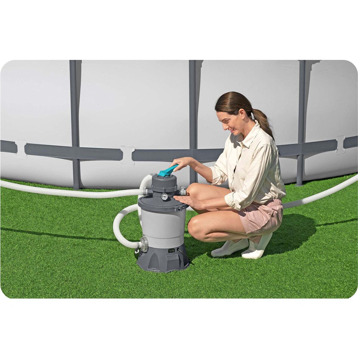 Pompa piaskowa do basenu filtr Bestway 3596 l/h + kulki filtracyjne