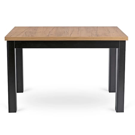 Stół rozkładany do jadalni dąb craft czarny 120-160 cm SKUBI