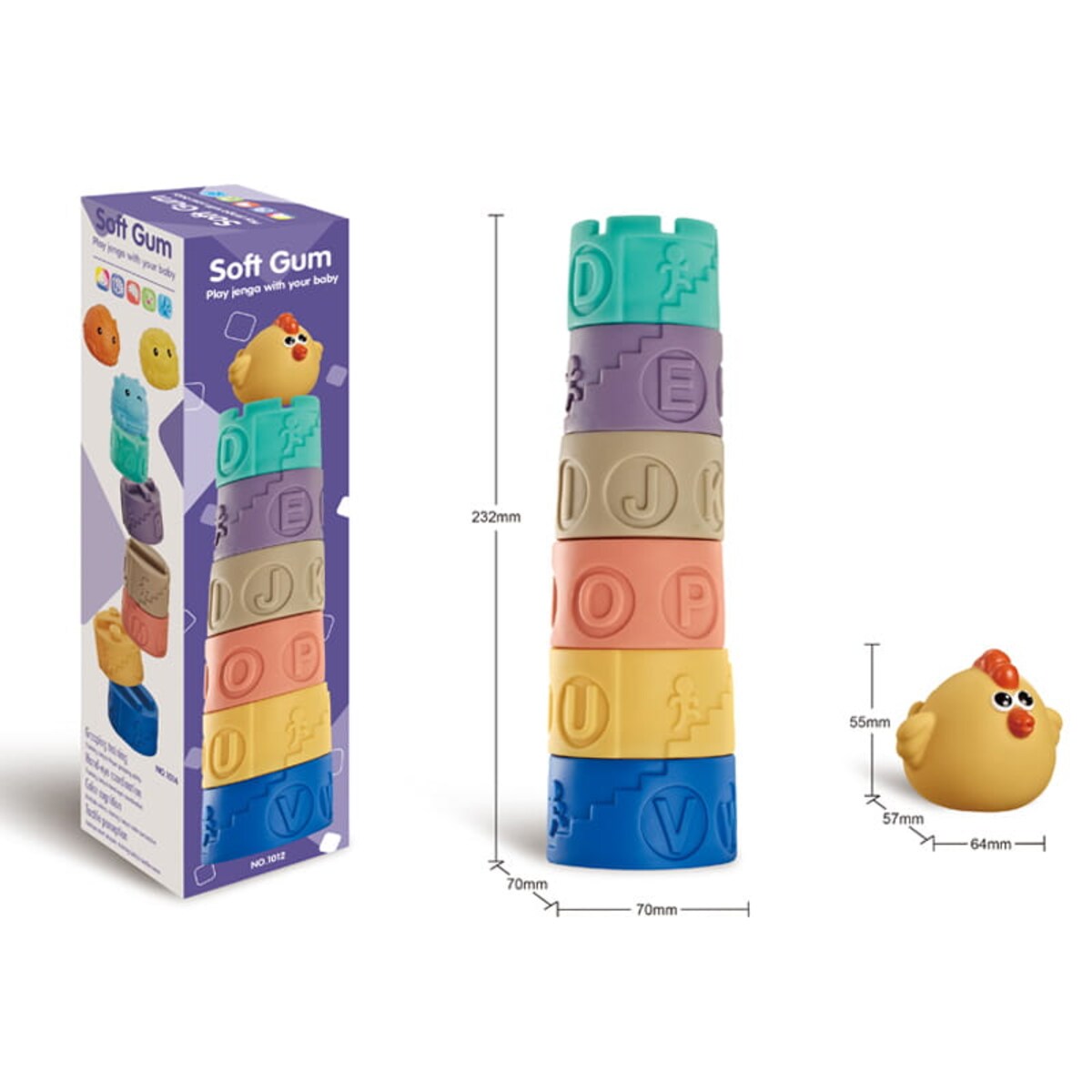 Wieża sensoryczna z kurką - miękkie klocki