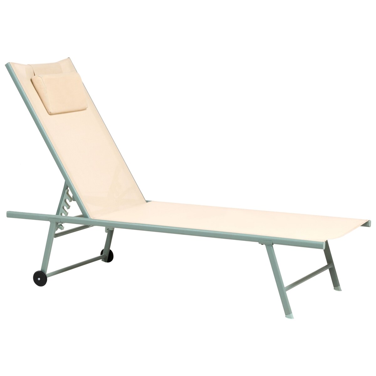 Zestaw 2 leżaków ogrodowych SORONI Rozkładany Metal Beżowy