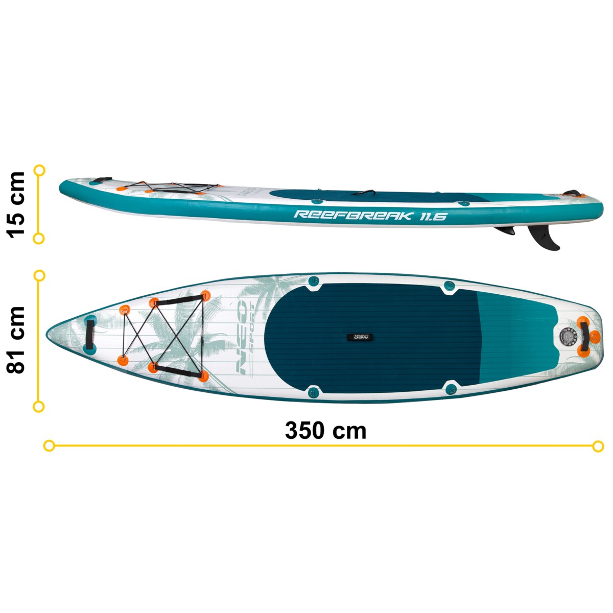 Deska SUP do pływania pompowana Paddle Reefbreak 350cm Neo-Sport ZESTAW