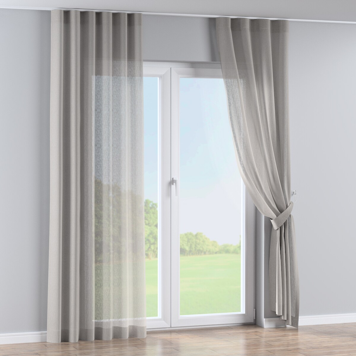 Zasłona na taśmie wave 130x260 jasno beżowy