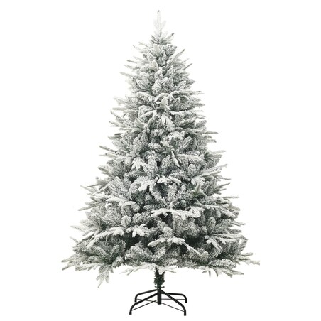vidaXL Sztuczna choinka pokryta śniegiem, zielona, 150 cm, PVC i PE