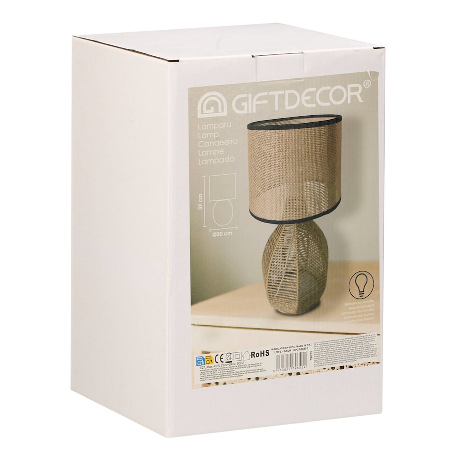 Lampka nocna z abażurem z plecionki wiedeńskiej, Ø 20 cm