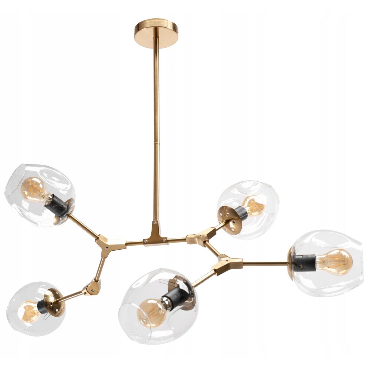 Lampa Sufitowa Nowoczesna Gold 5-Ramienna Złota