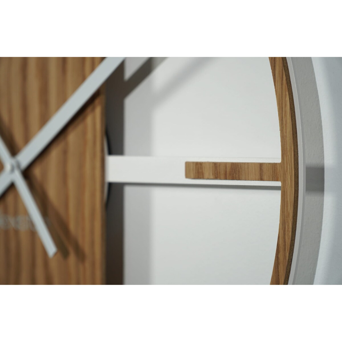 Metalowy zegar ścienny dębowy Unique 50cm