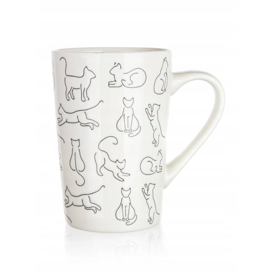 KUBEK WYSOKI w koty CERAMIKA 2x 450 ml na kawę