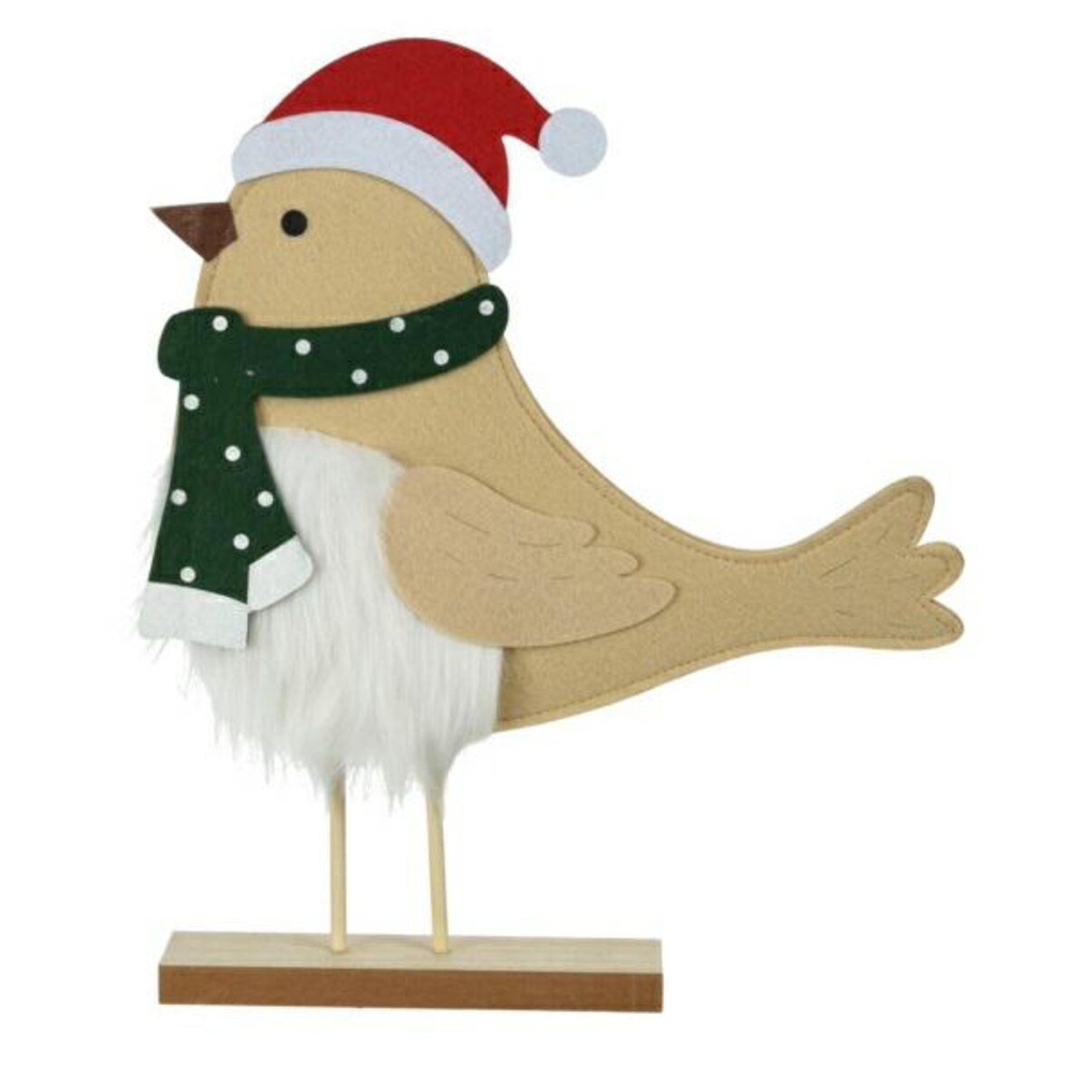 FIGURKA FILCOWA 38cm SIKORKA w czapce ŚWIĄTECZNA