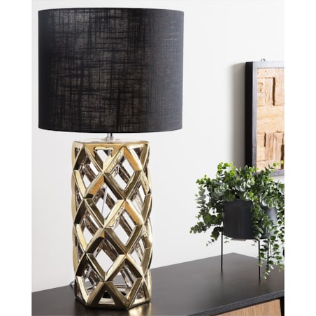 Lampka nocna ceramiczna złota SELJA