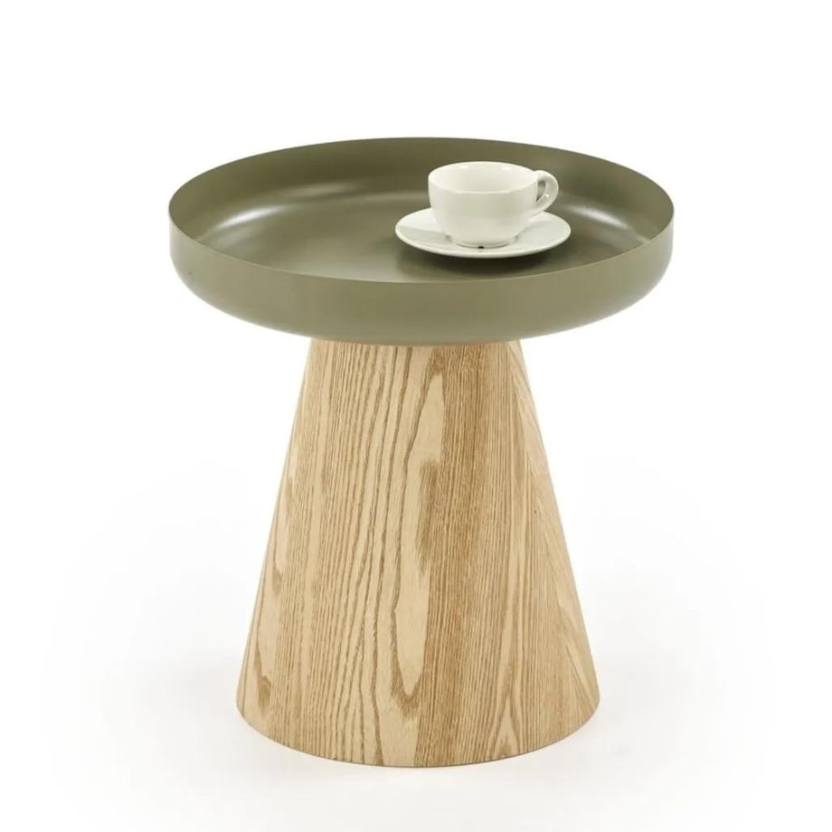 Stolik kawowy GINA 40x40cm zielony/dąb