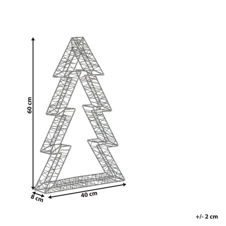 Dekoracja ogrodowa LED AKERAN Choinka 60 cm Srebrny