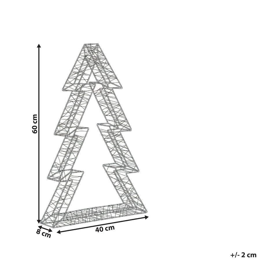 Dekoracja ogrodowa LED AKERAN Choinka 60 cm Srebrny