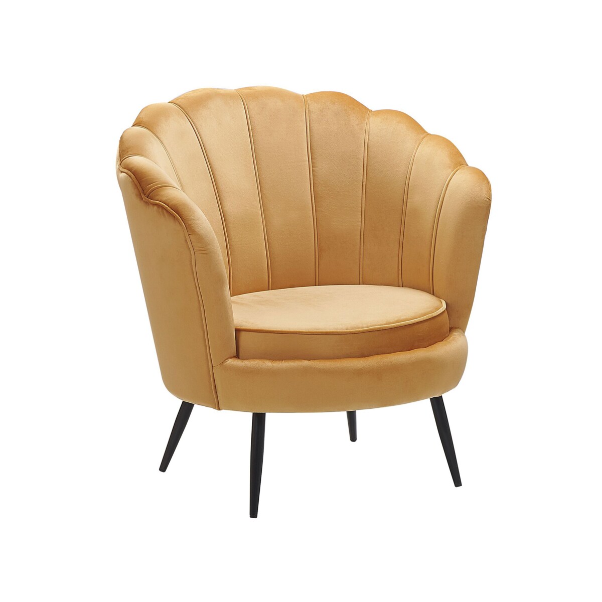 Fotel welurowy żółty LOVIKKA