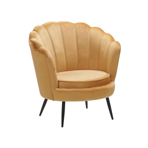 Fotel welurowy żółty LOVIKKA
