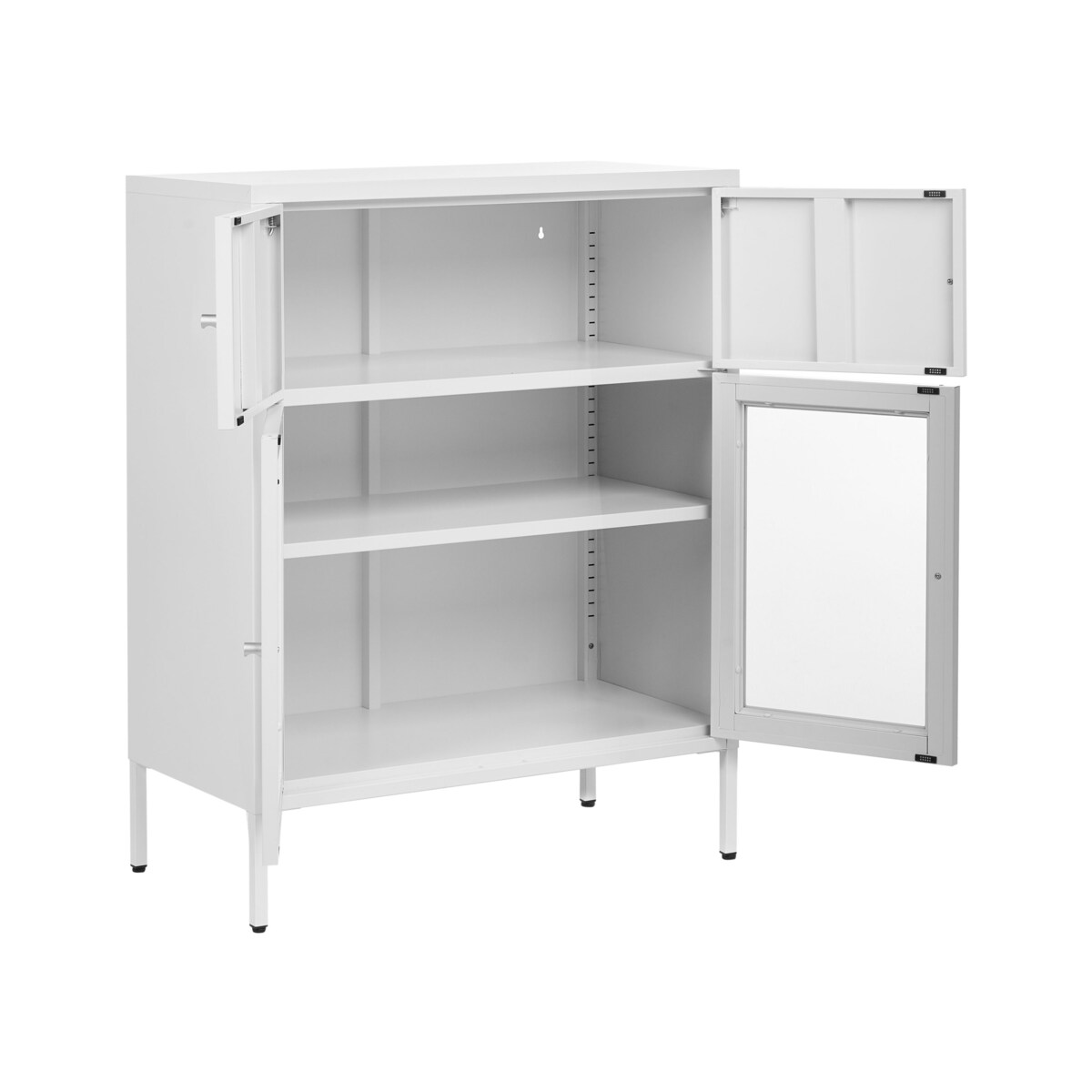 Szafka ze szklanymi drzwiami ESHOLT Metal 80 cm Biały